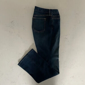 Eddie Bauer Brook Curvy Boot Cut 5 Pocket Med Dark Wash Denim Jeans Blue Sz 4